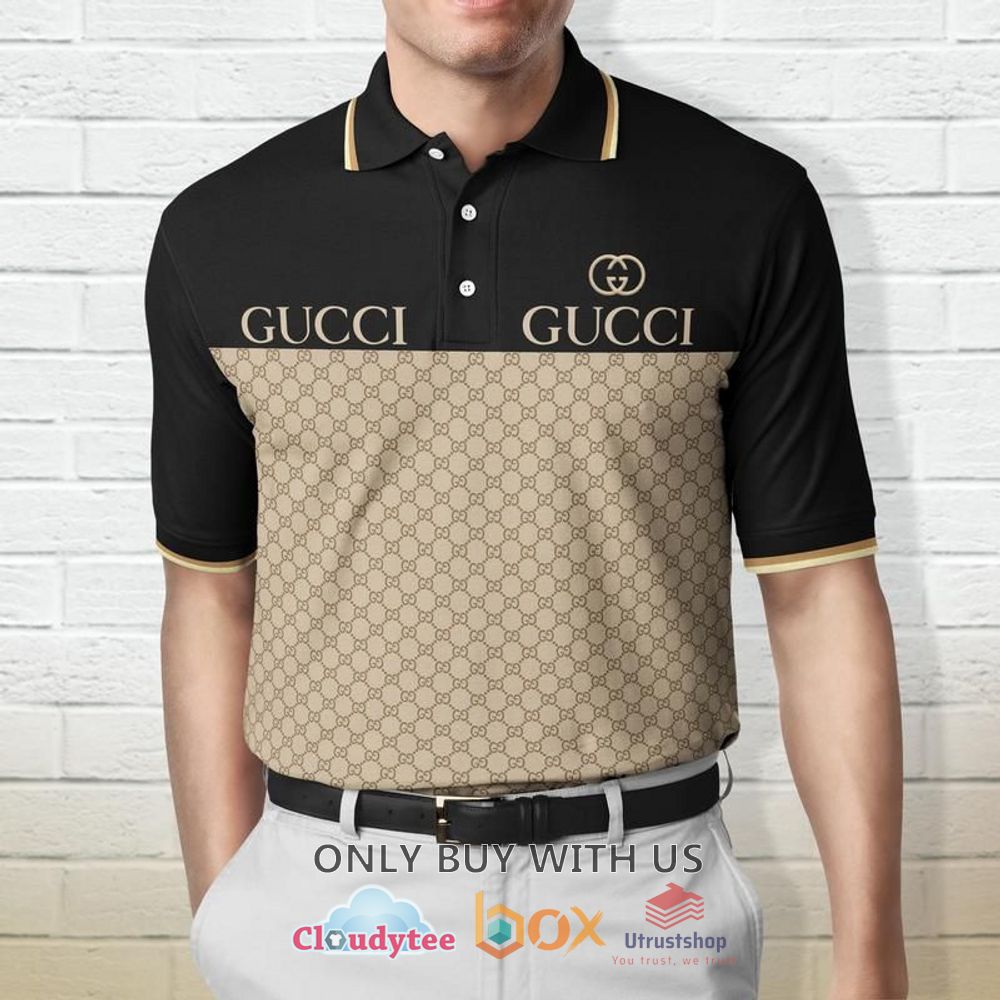 gucci black cream polo shirt 1 52091