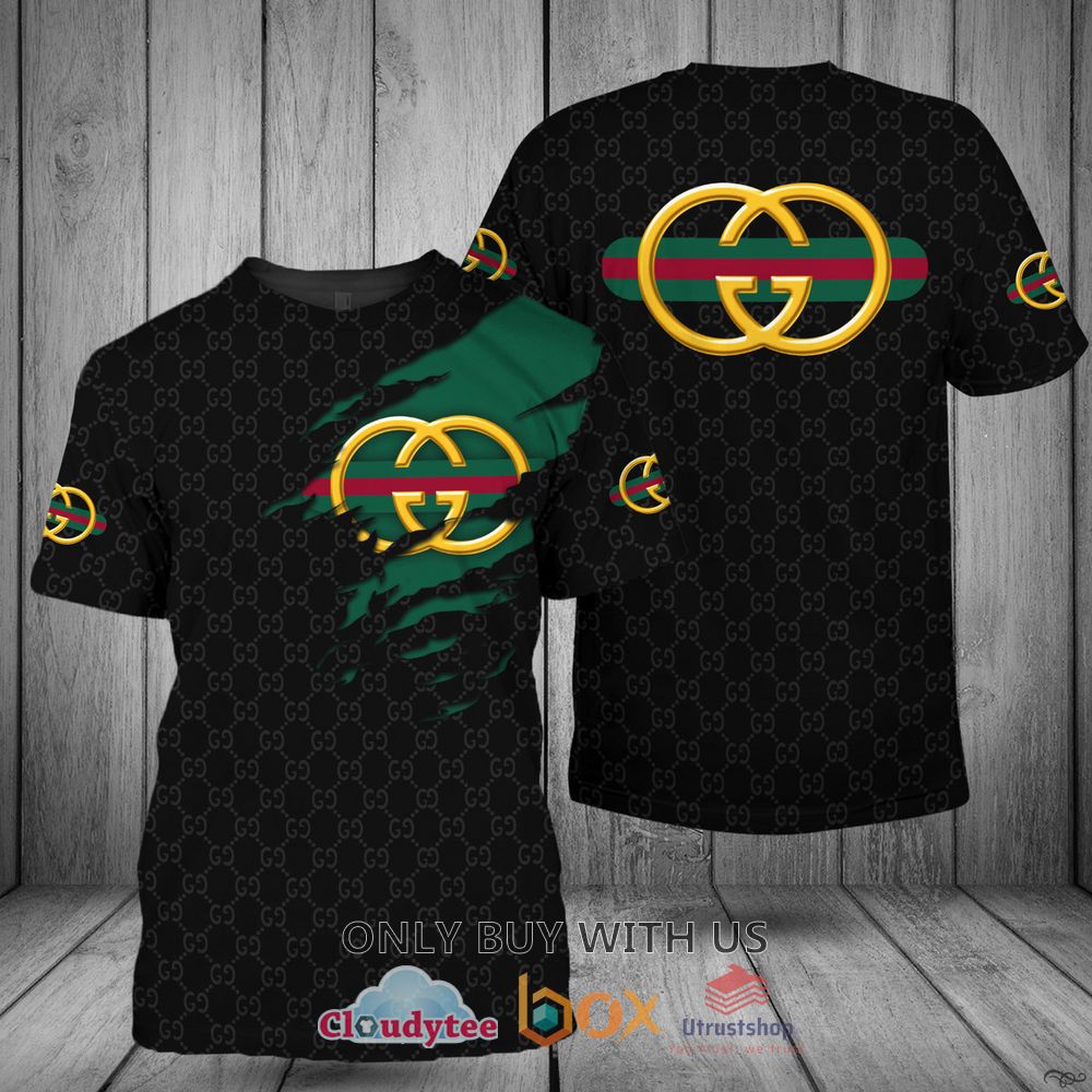 gucci black green color 3d t shirt 1 40302