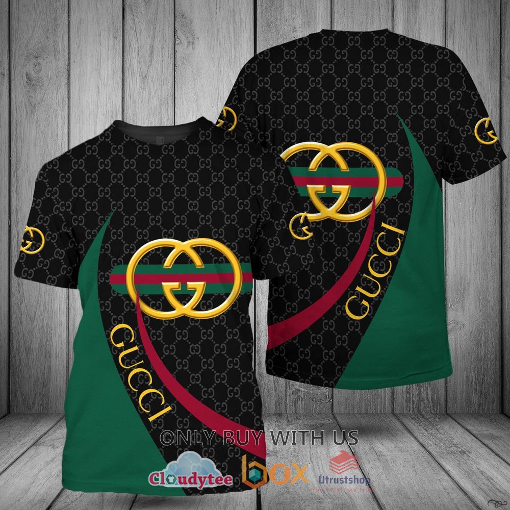 gucci black green pattern 3d t shirt 1 53668