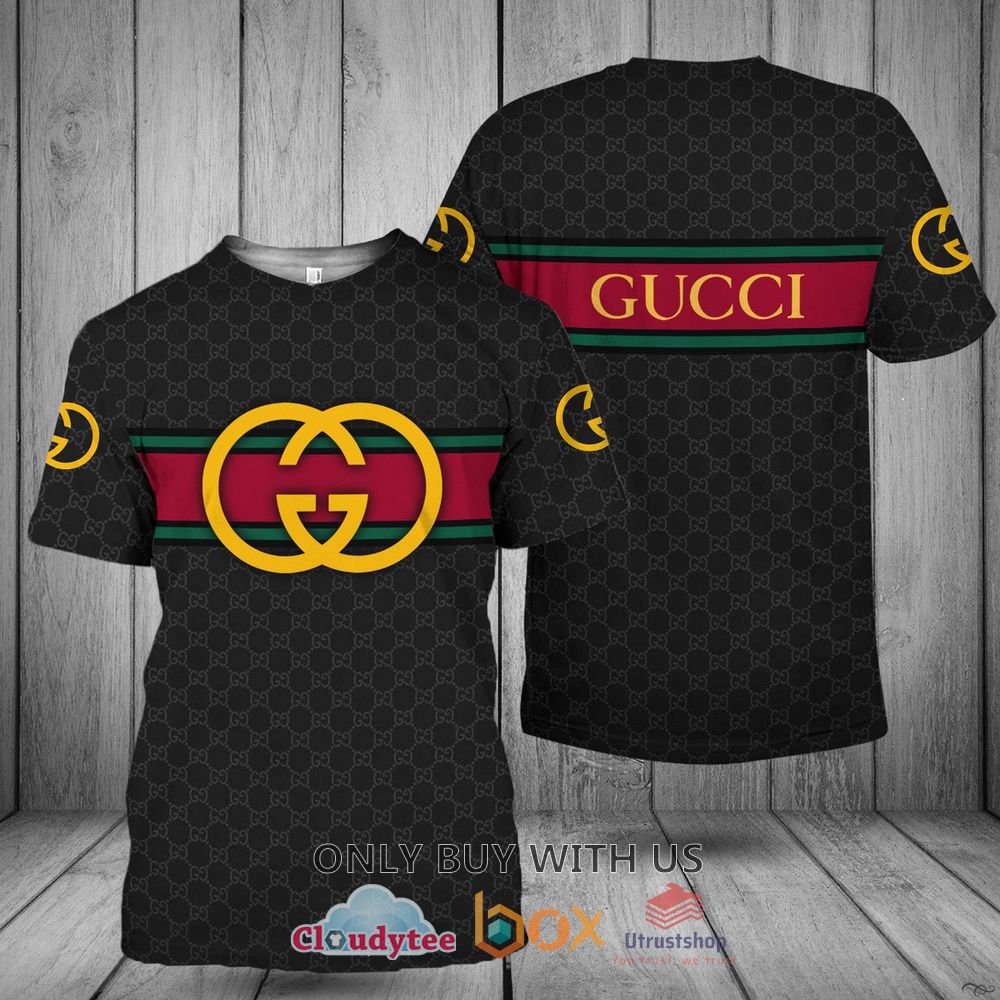 gucci black stripes pattern 3d t shirt 1 50494
