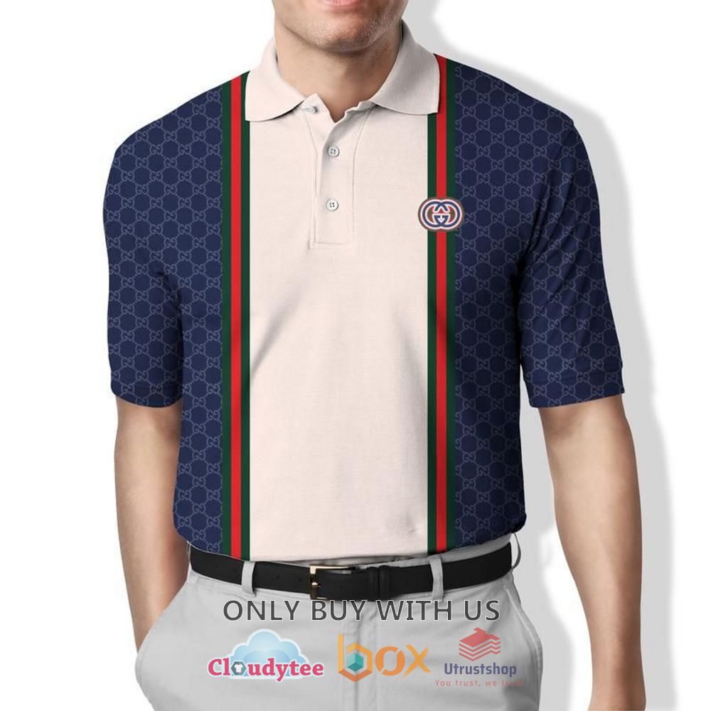 gucci blue cream stripes polo shirt 1 31971