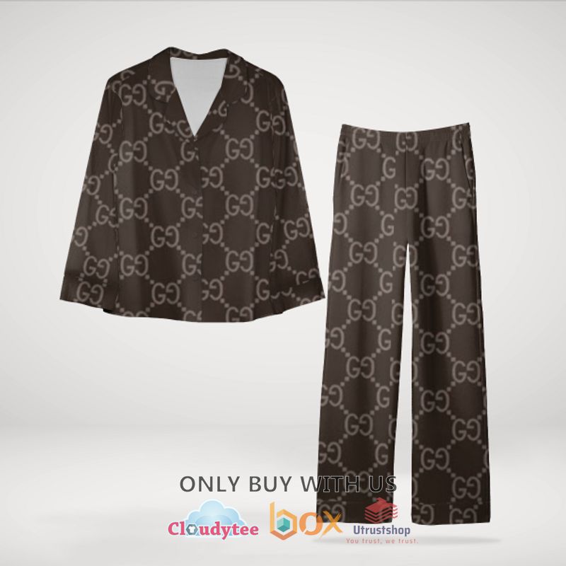 gucci brown pattern pajamas set 1 70830