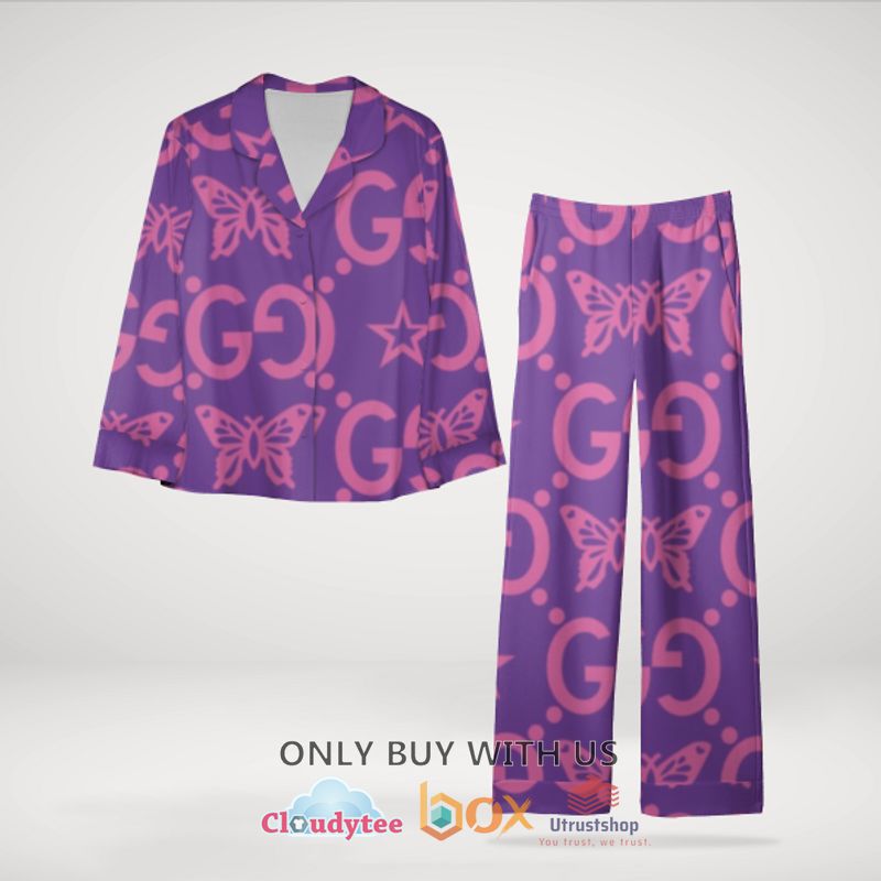gucci butterfly purple pajamas set 1 6213