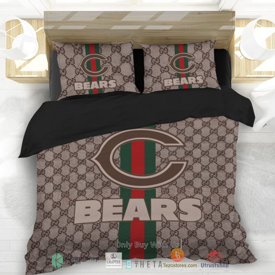 gucci chicago bears bedding set 2 62665