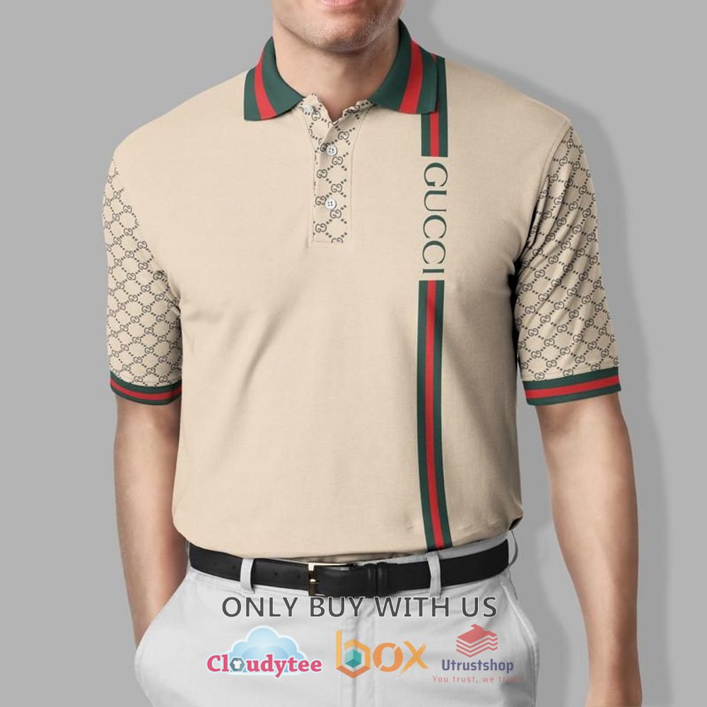 gucci cream stripes polo shirt 1 62775