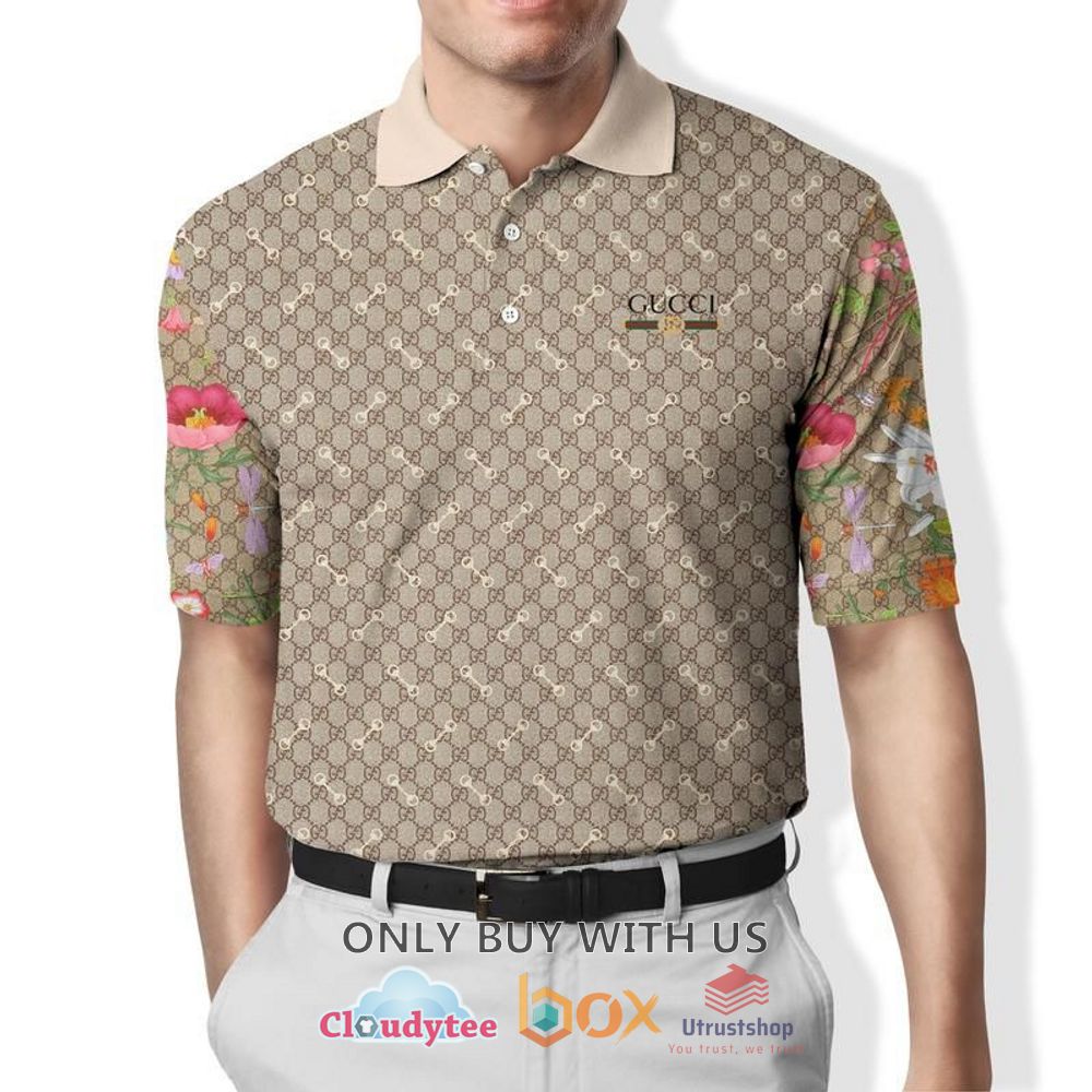 gucci flower brown color polo shirt 1 82134