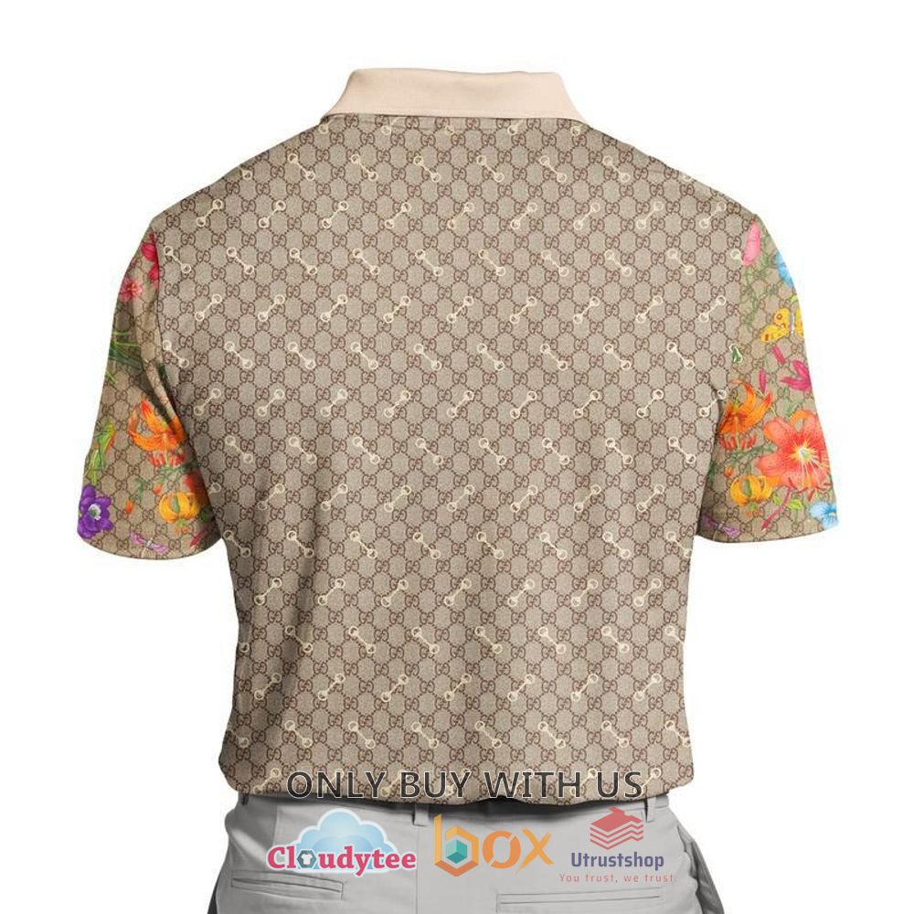 gucci flower brown color polo shirt 2 66255