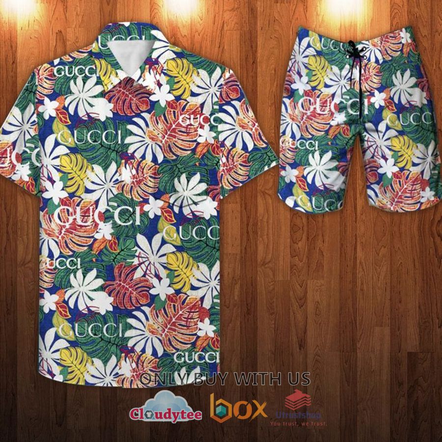 gucci flower multicolor hawaiian shirt short 1 19029
