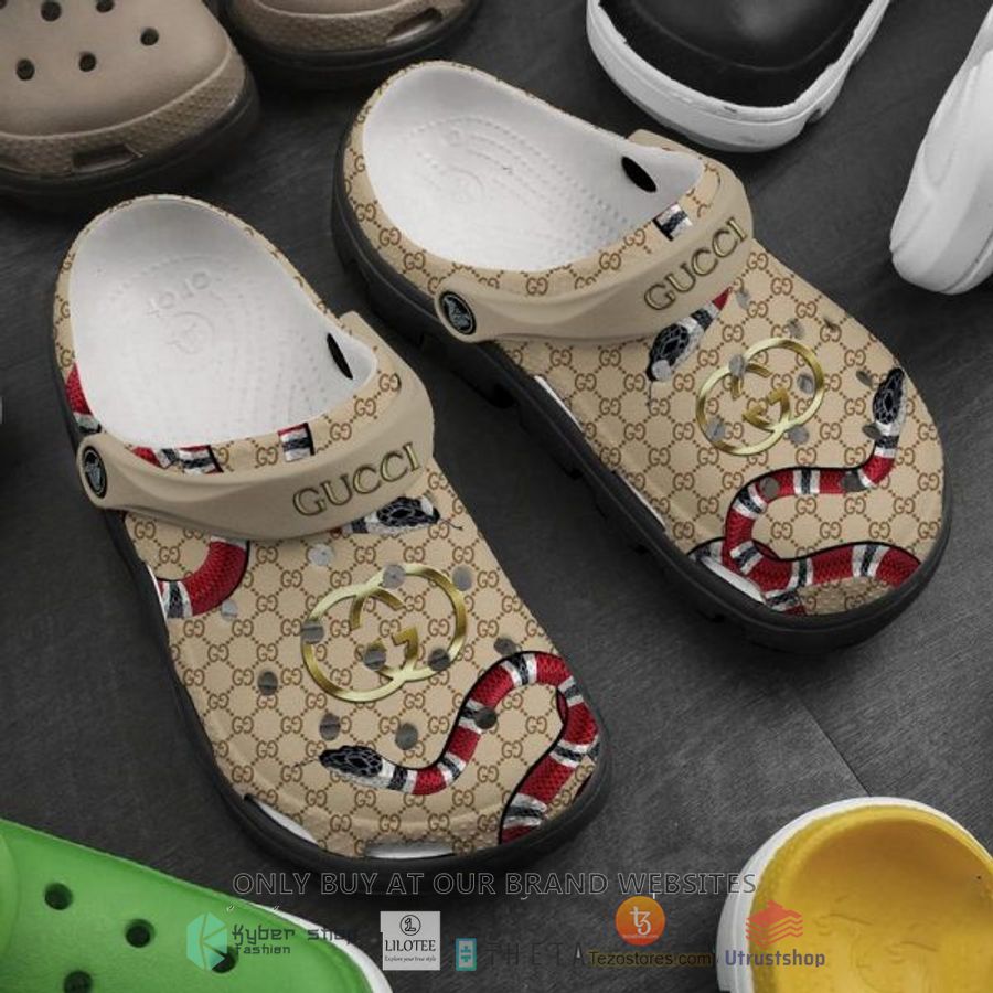 gucci gold logo snake crocband shoes 1 6121
