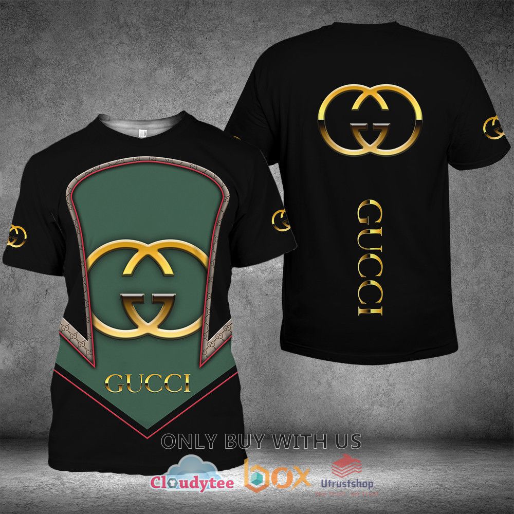 gucci green black pattern 3d t shirt 1 14071
