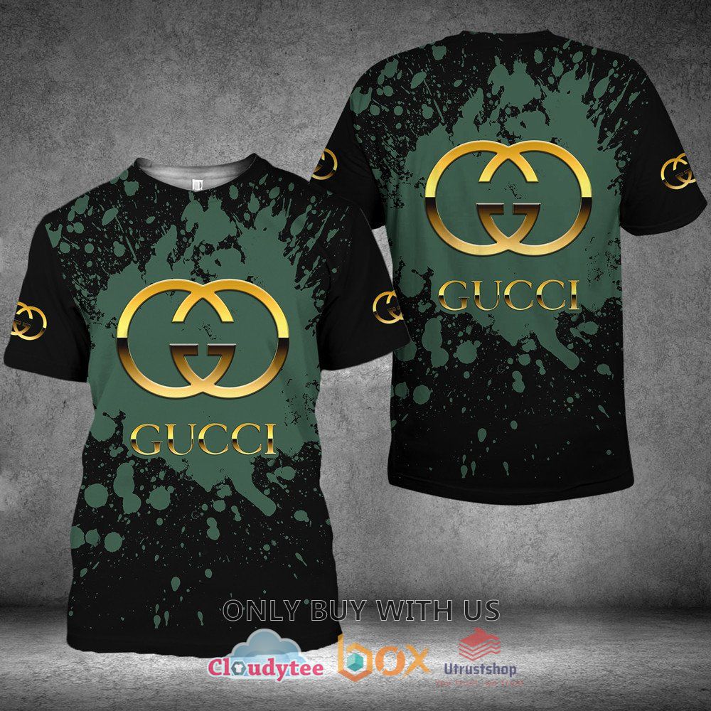gucci green black pattern color 3d t shirt 1 93967