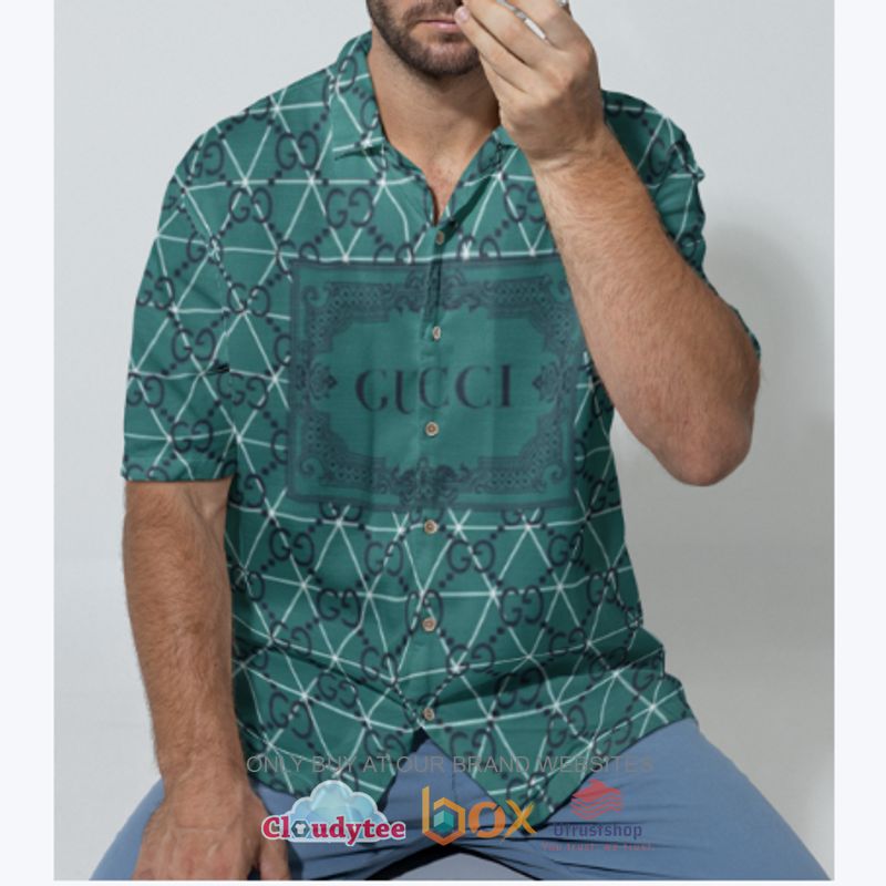 gucci green hawaiian shirt 1 48415