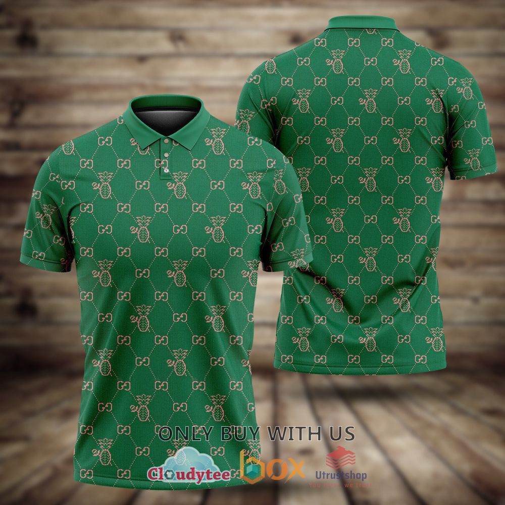 gucci green pineapple polo shirt 1 31687