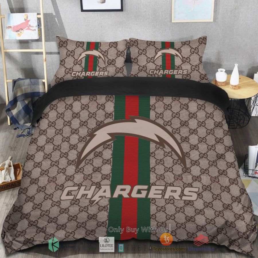 gucci los angeles chargers bedding set 1 50455