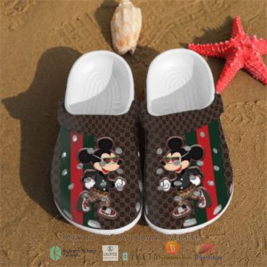 gucci mickey mouse dark brown crocband shoes 1 42216