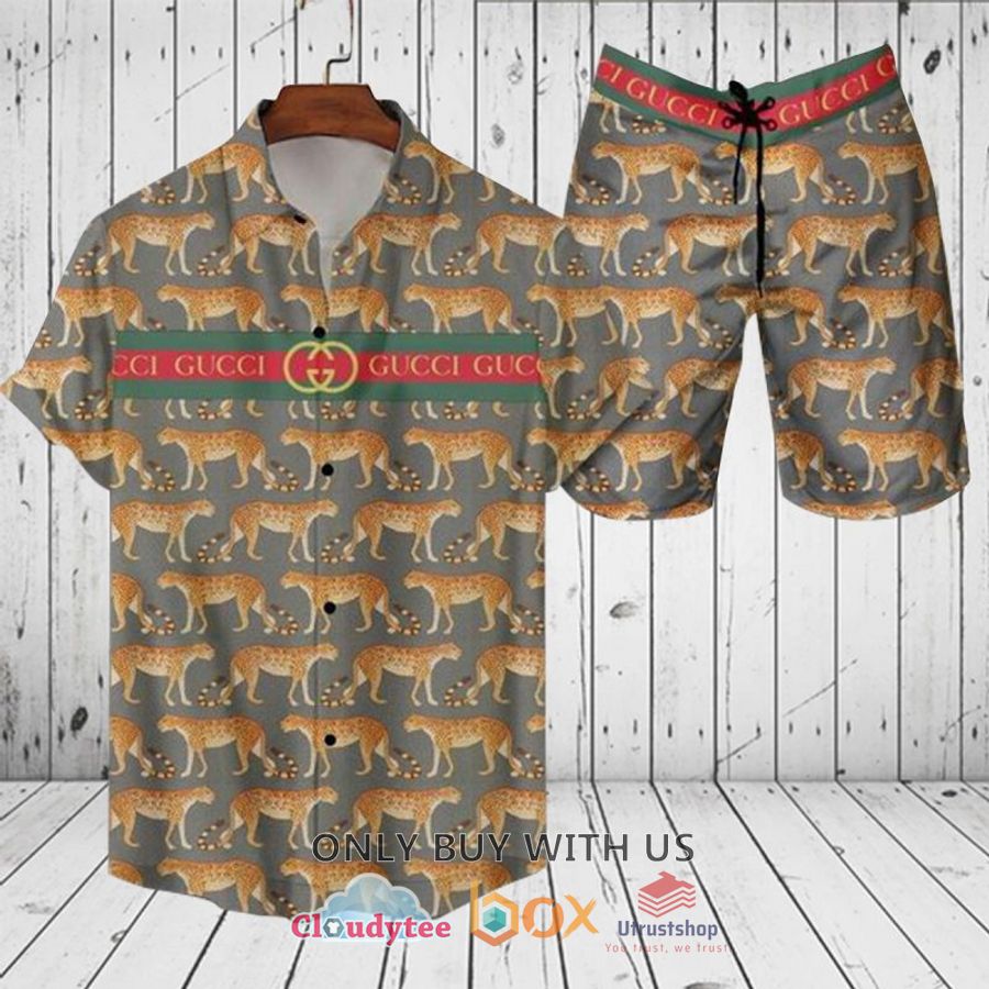 gucci panther pattern hawaiian shirt short 1 14464
