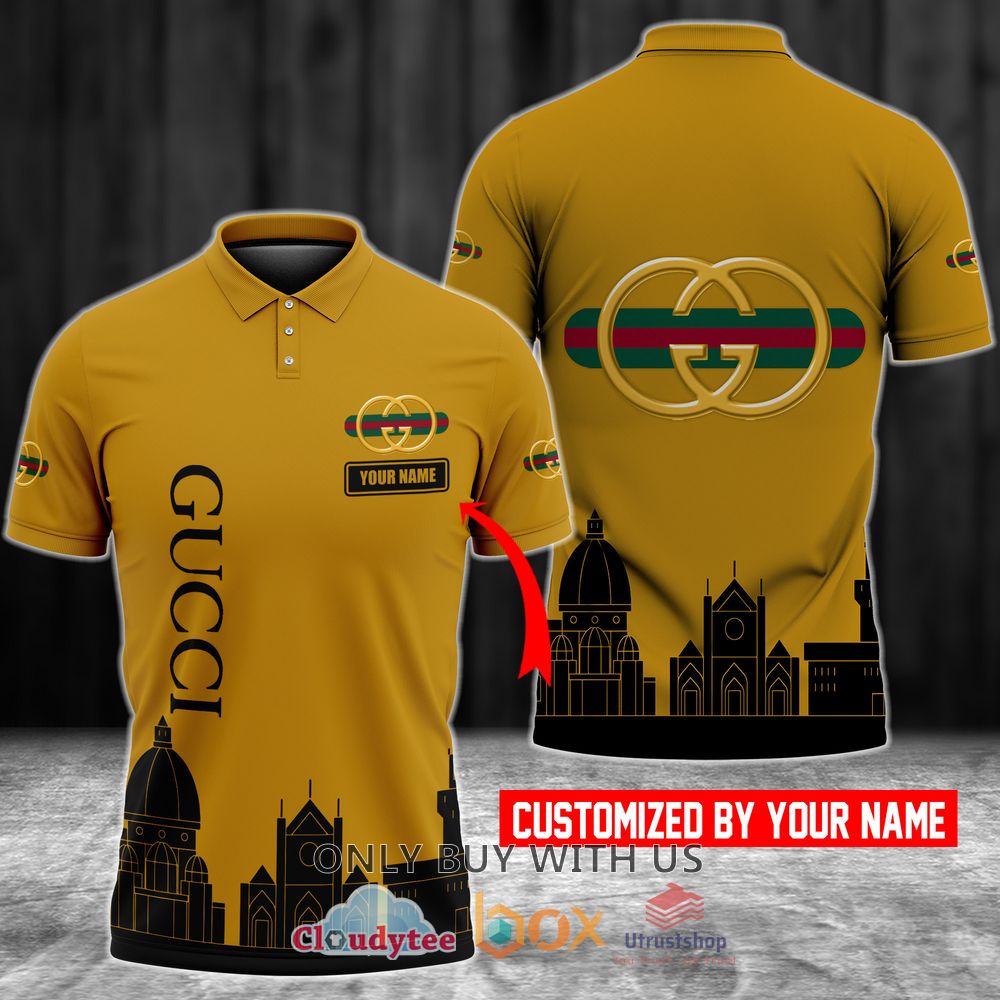 gucci paris yellow custom name polo shirt 1 60367