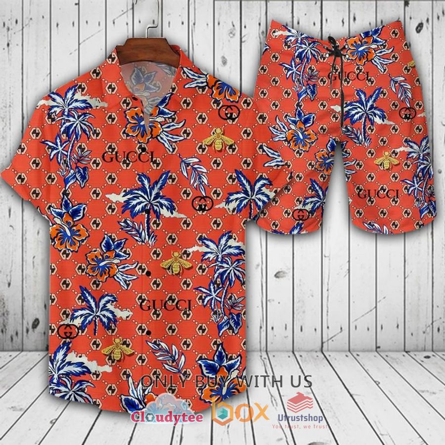 gucci pattern red coconut hawaiian shirt short 1 48447