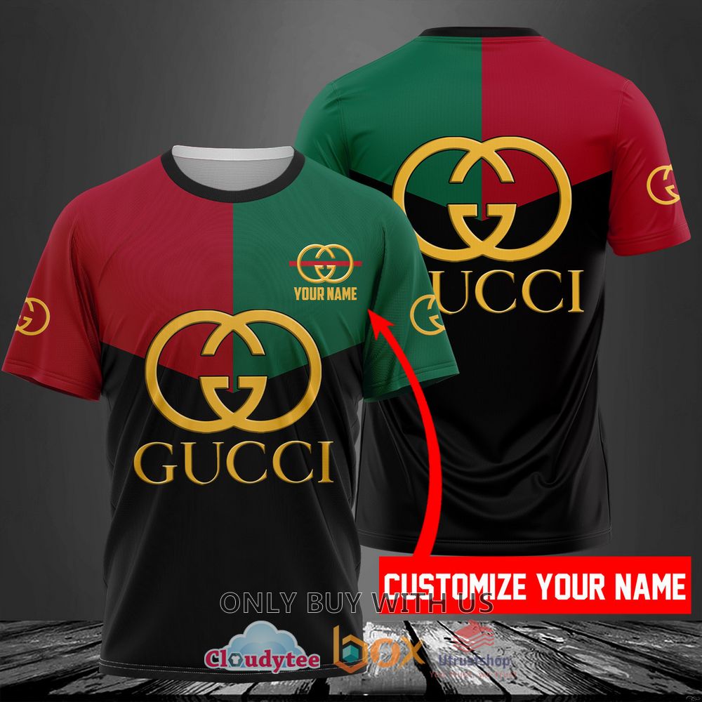 gucci red green black custom name 3d t shirt 1 28297