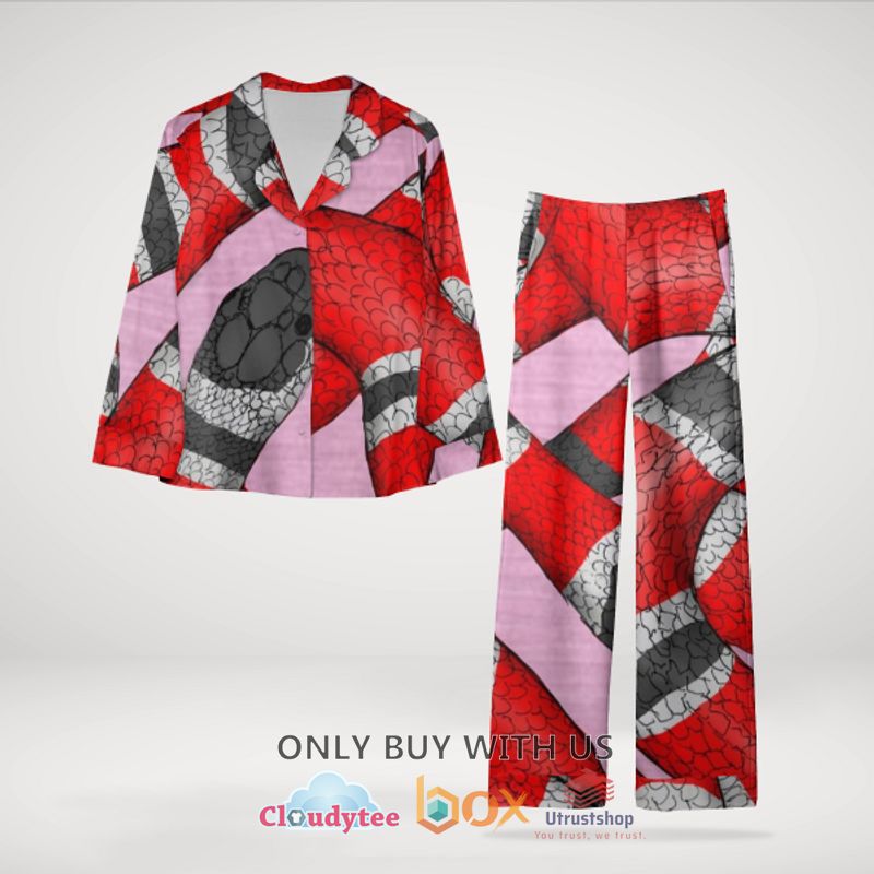 gucci red grey pink pajamas set 1 76940