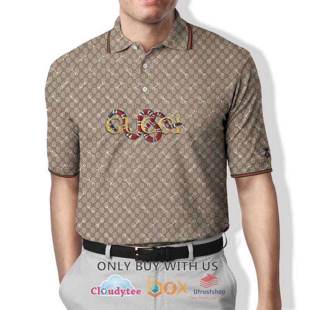 gucci snake brown polo shirt 1 68555