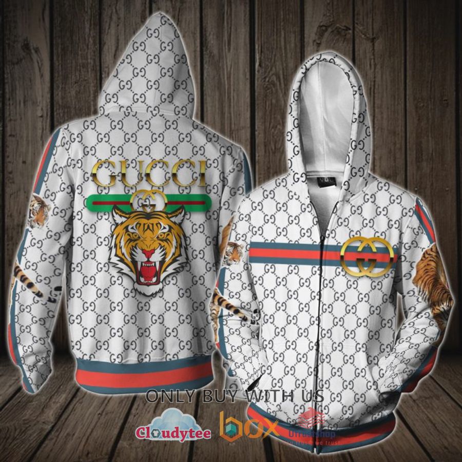 gucci tiger 3d hoodie zip hoodie 2 56025