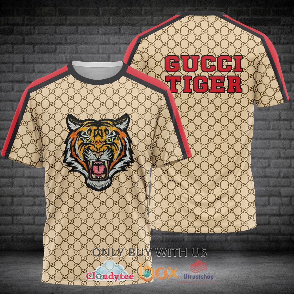 gucci tiger cream 3d t shirt 1 18110