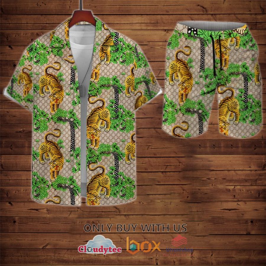 gucci tiger hawaiian shirt short 1 16906