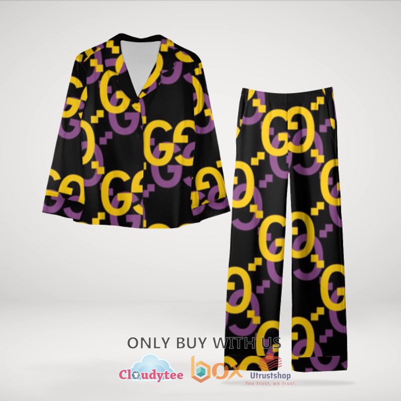 gucci yellow purple pajamas set 1 38946