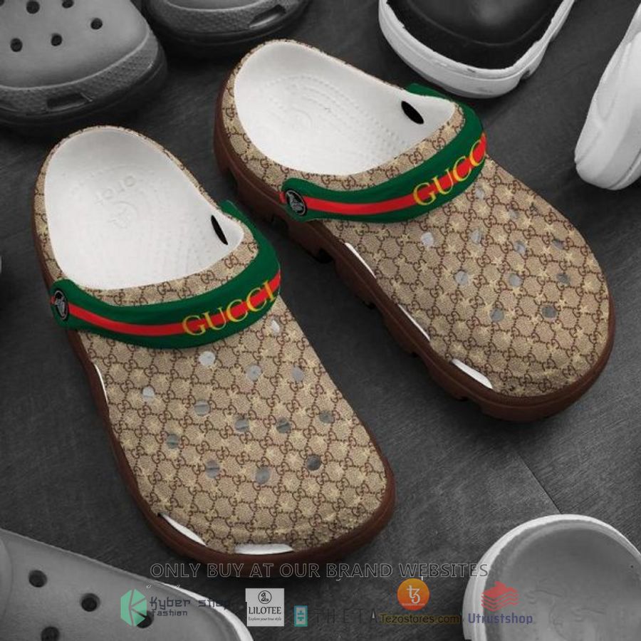 gucci yellow red green line crocband shoes 1 75629
