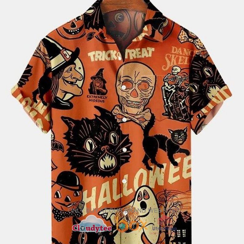 halloween trick or treat pattern hawaiian shirt 1 98130