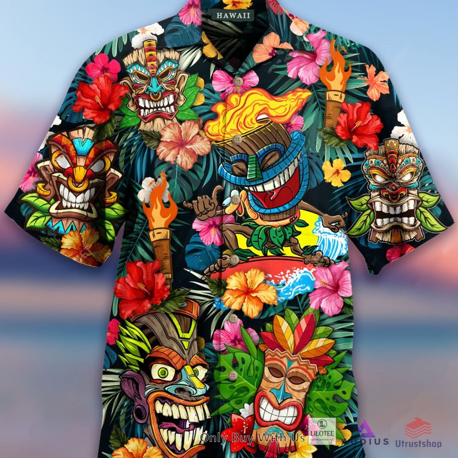 hawaii festival mask tropical hawaiian shirt 1 36584
