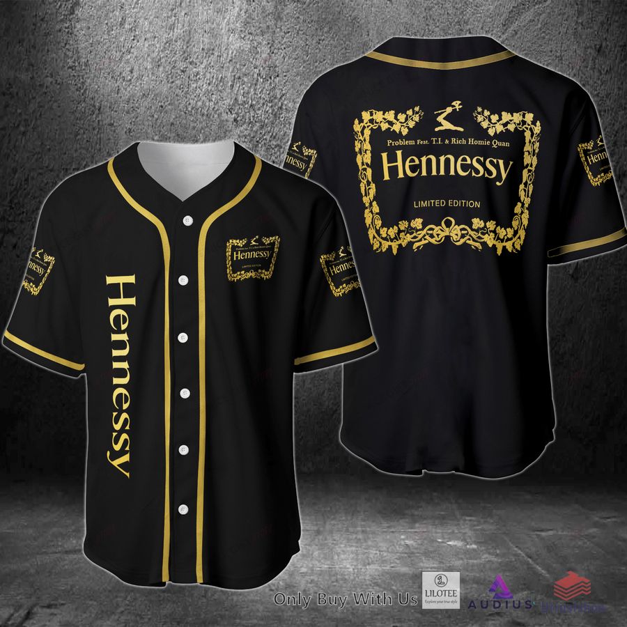 hennessy limited edition black baseball jersey 1 58711