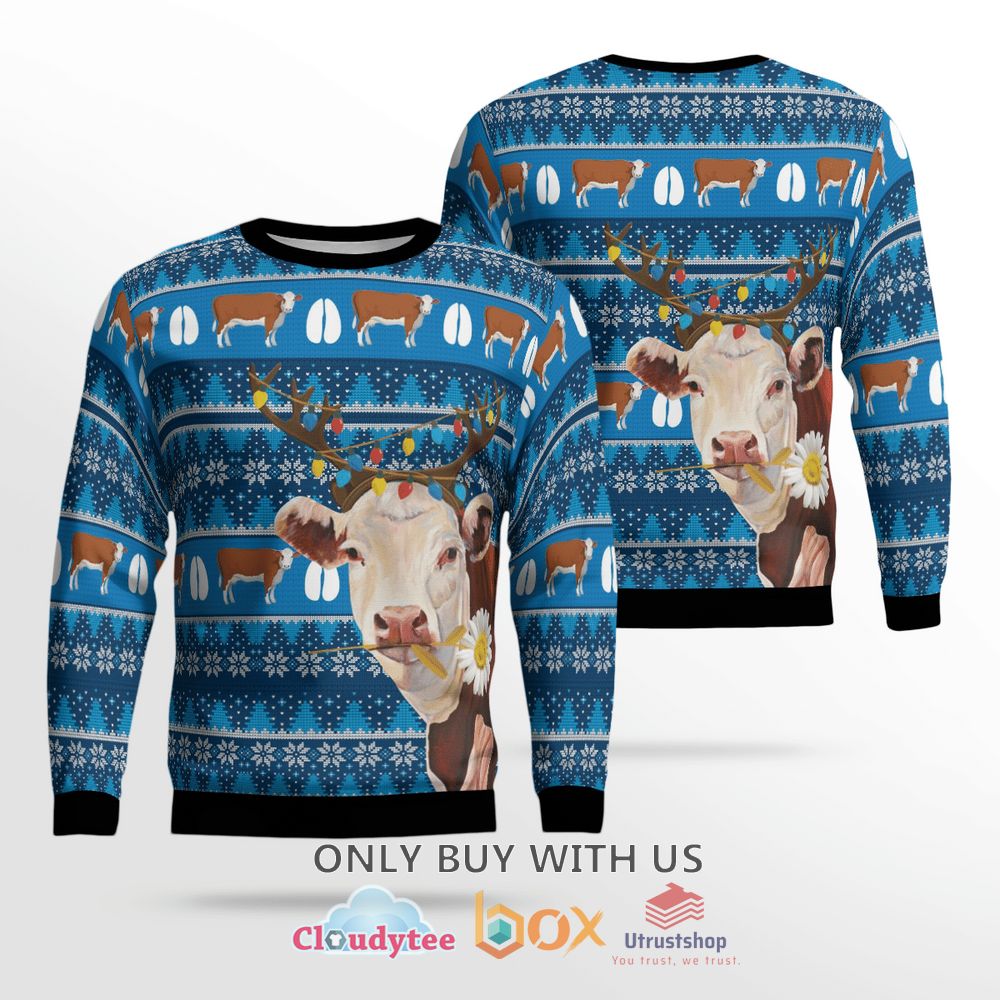 hereford beef cattle christmas sweater 1 55386