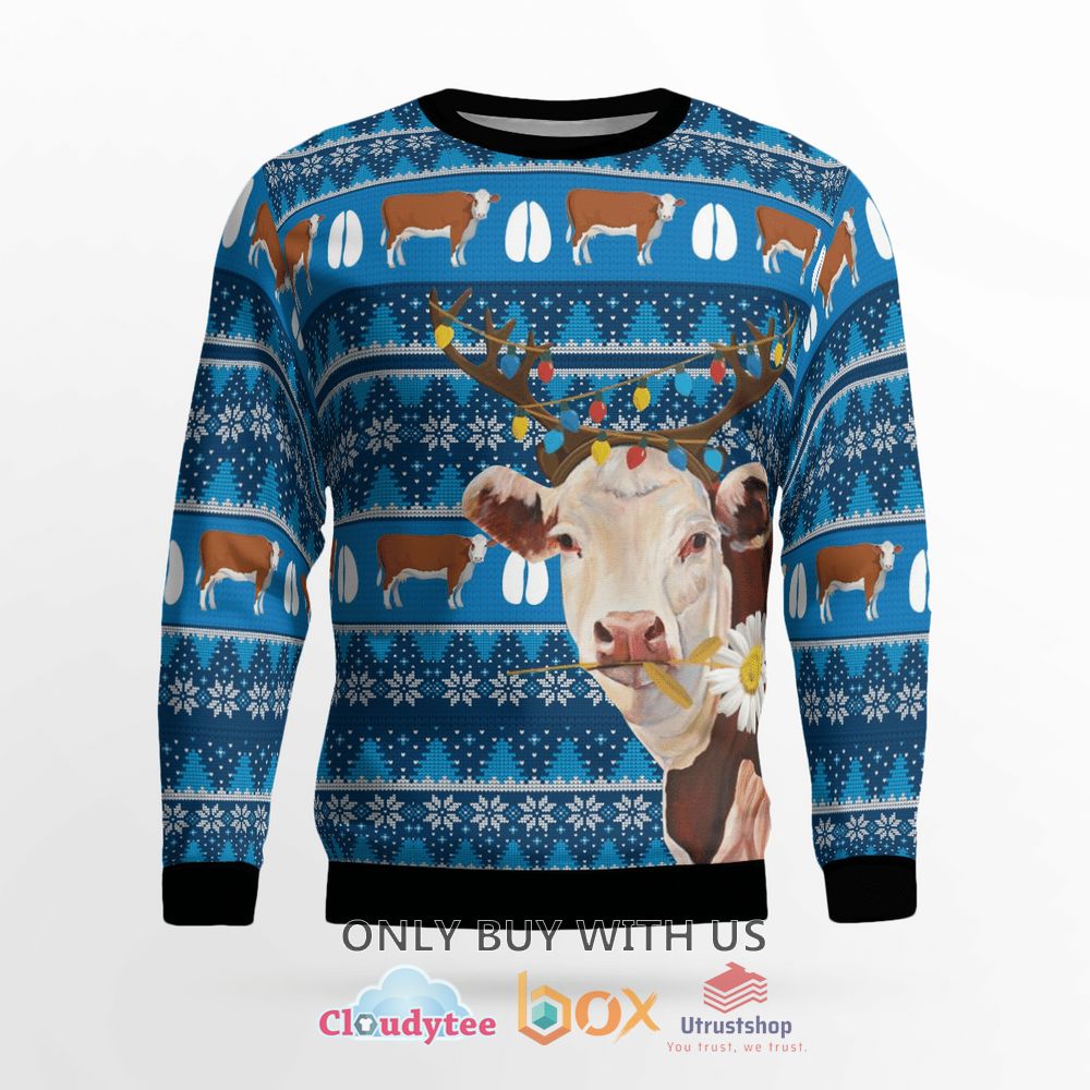 hereford beef cattle christmas sweater 2 24156