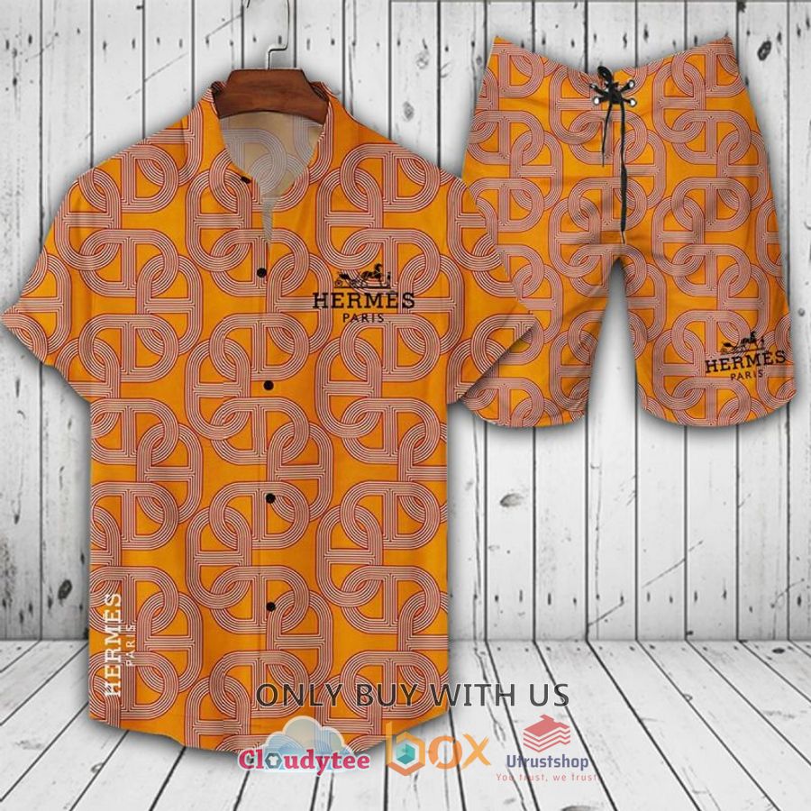 hermes paris pattern hawaiian shirt short 1 41246