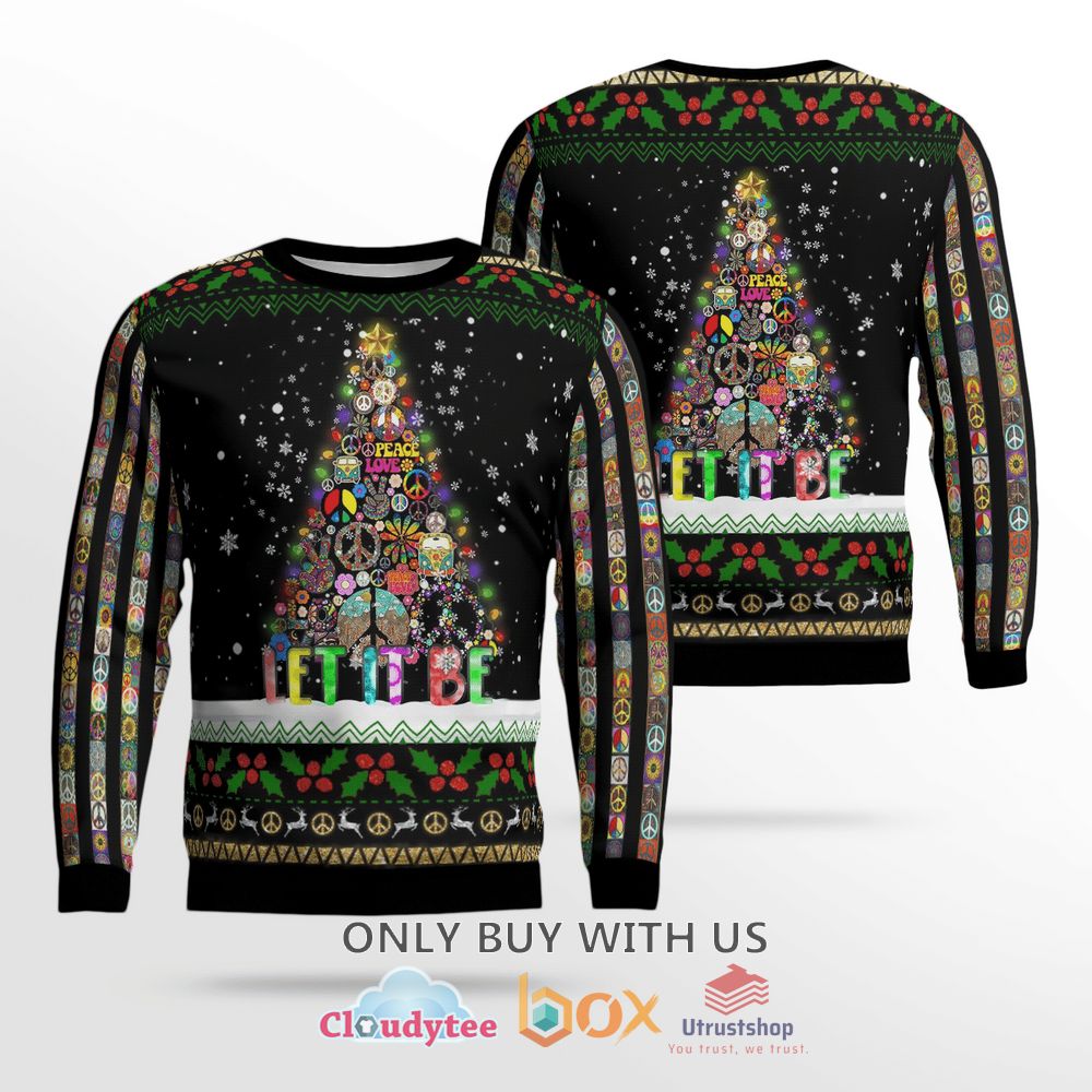 hippie let it be christmas sweater 1 18162