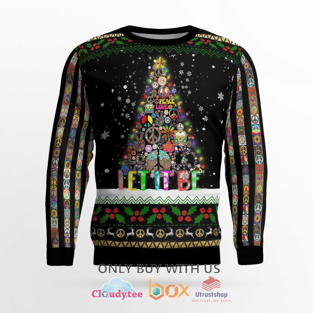 hippie let it be christmas sweater 2 16832