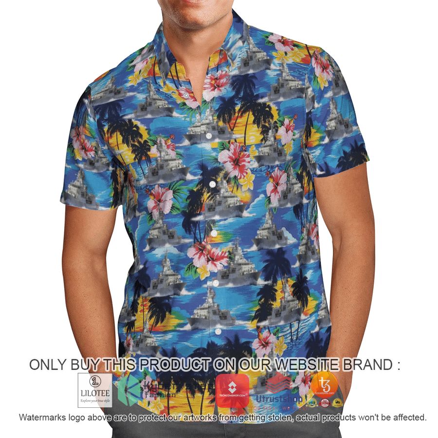 hmas anzac ffh 150 australia hawaiian shirt beach shorts 1 16609
