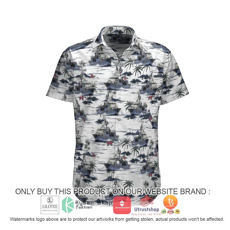 hmas anzac ffh 150 royal australian navy hawaiian shirt beach shorts 2 54083