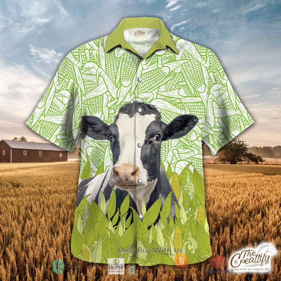 holstein and corn pattern hawaiian shirt 1 74810
