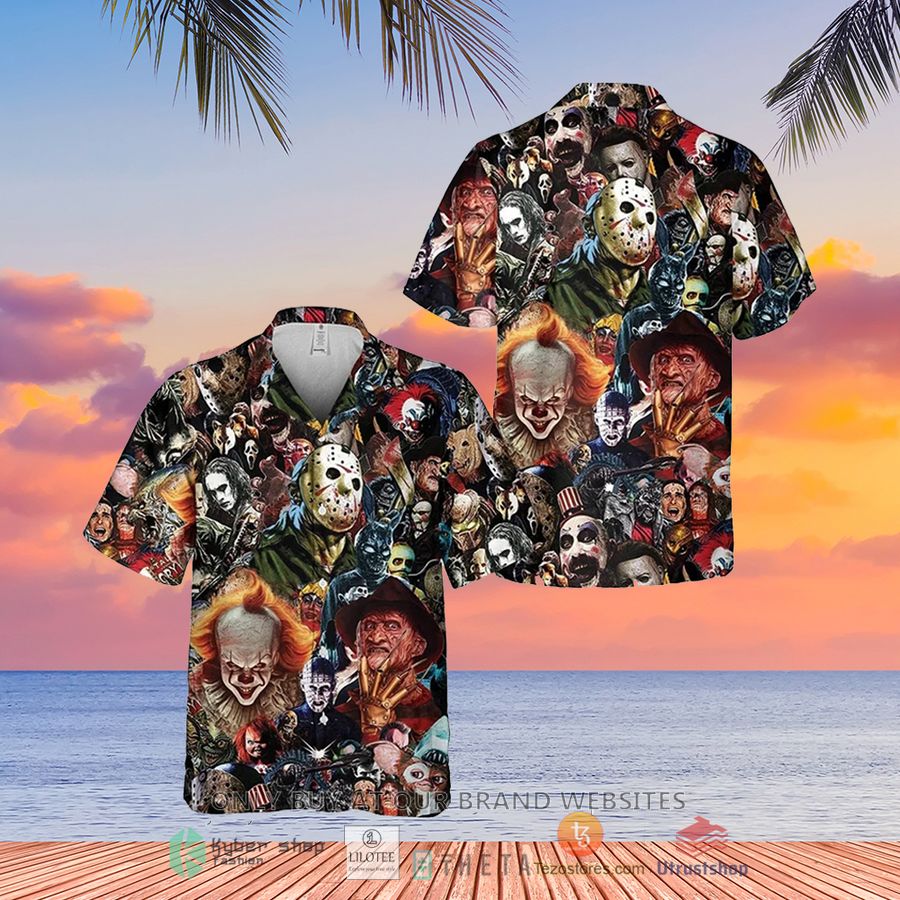 horror characters casual hawaiian shirt 1 50582
