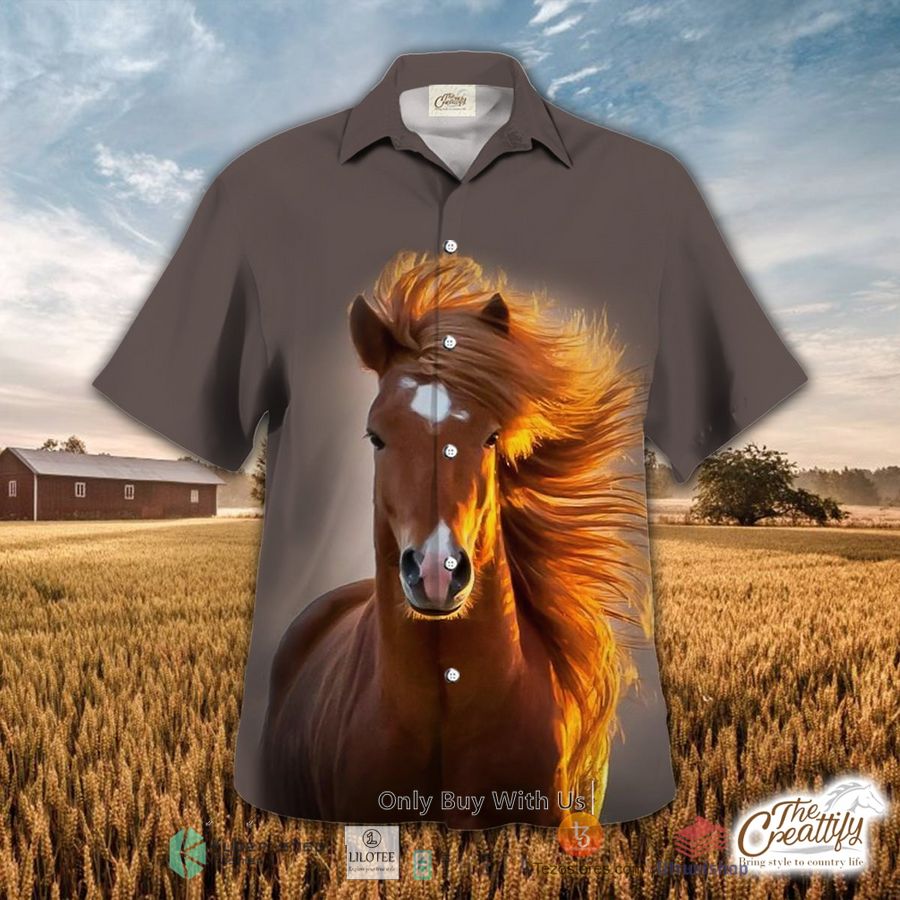 horse cattle grey hawaiian shirt 1 48736