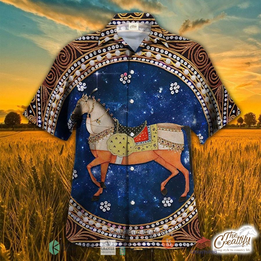 horse floral diamond hawaiian shirt 1 28474