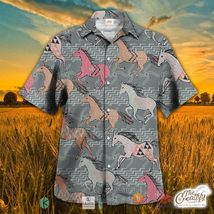 horse native pattern hawaiian shirt 1 89372