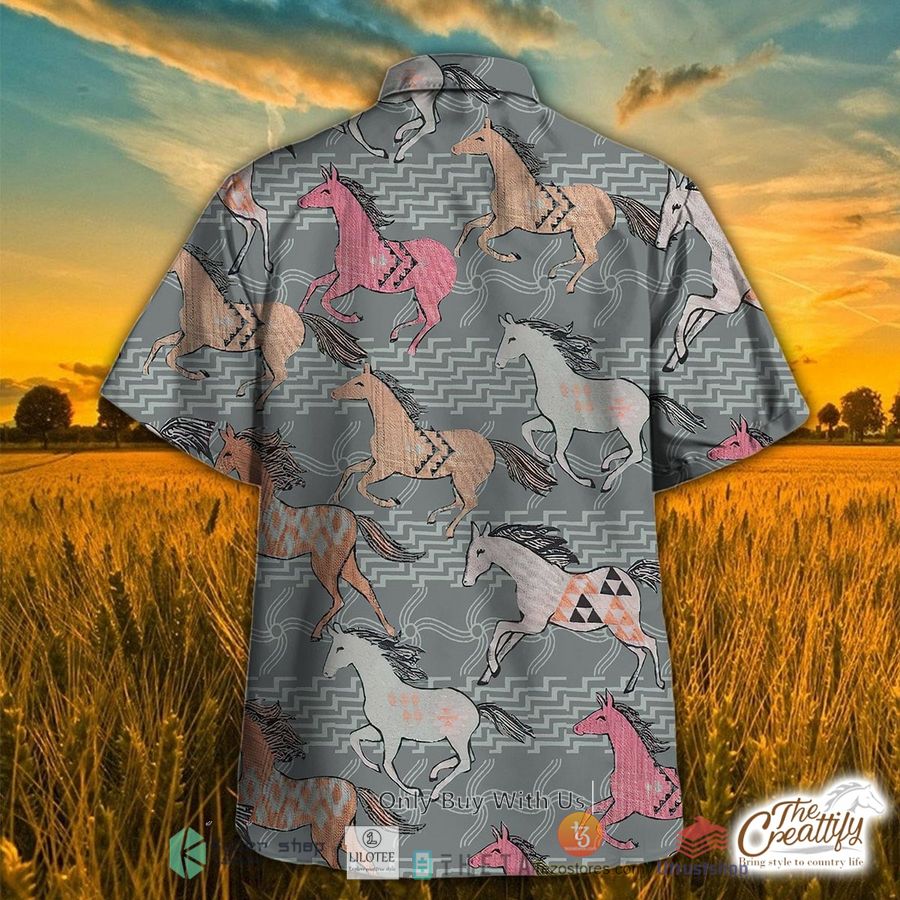 horse native pattern hawaiian shirt 2 6993