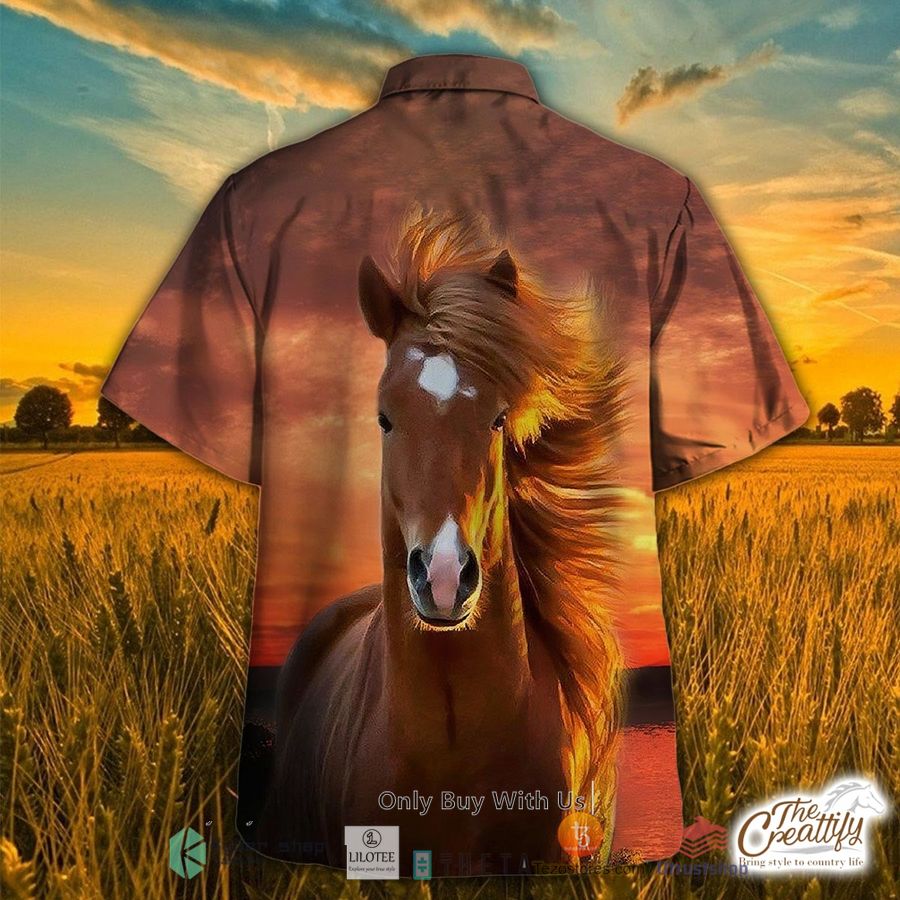 horse sunset background hawaiian shirt 2 89918