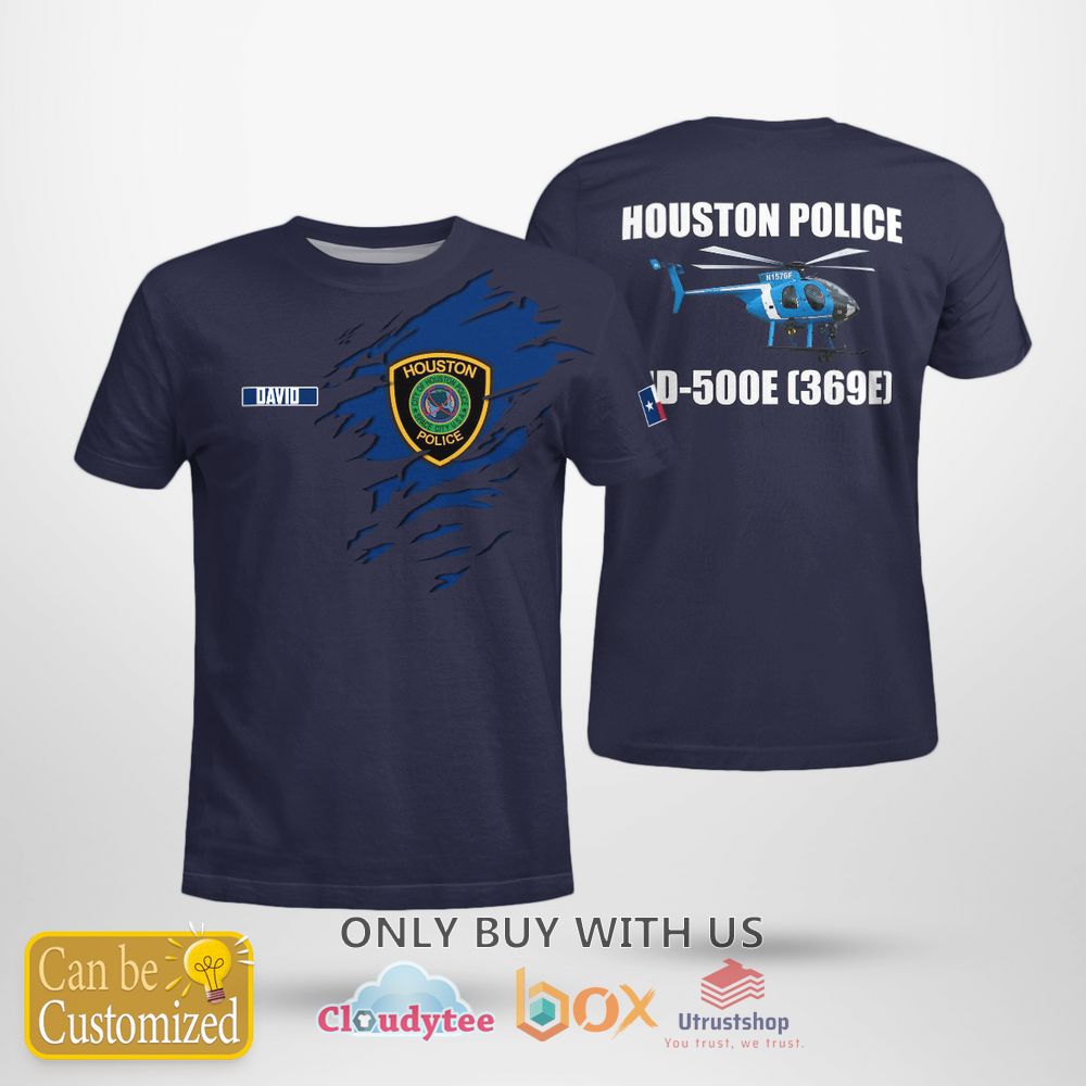 houston texas houston police md 500e 369e custom name t shirt 1 3085