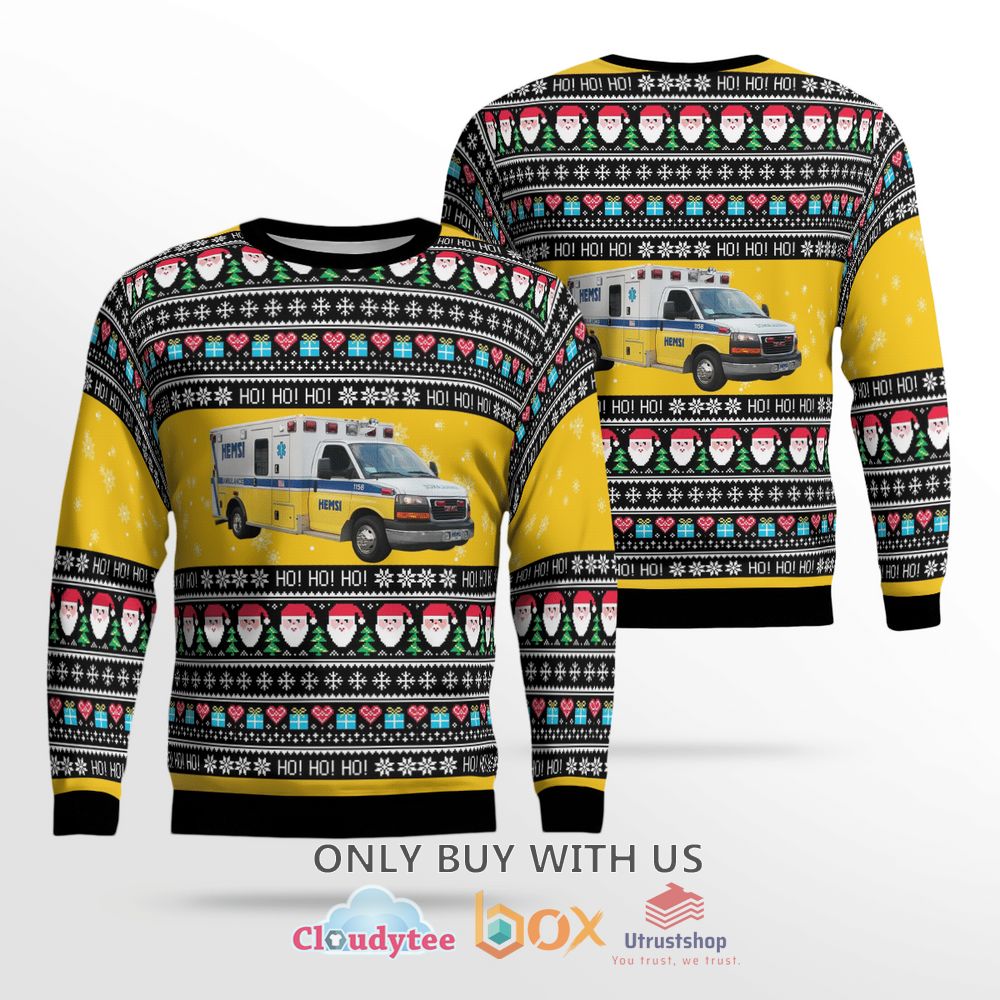 huntsville alabama hemsi ambulance christmas sweater 1 50952