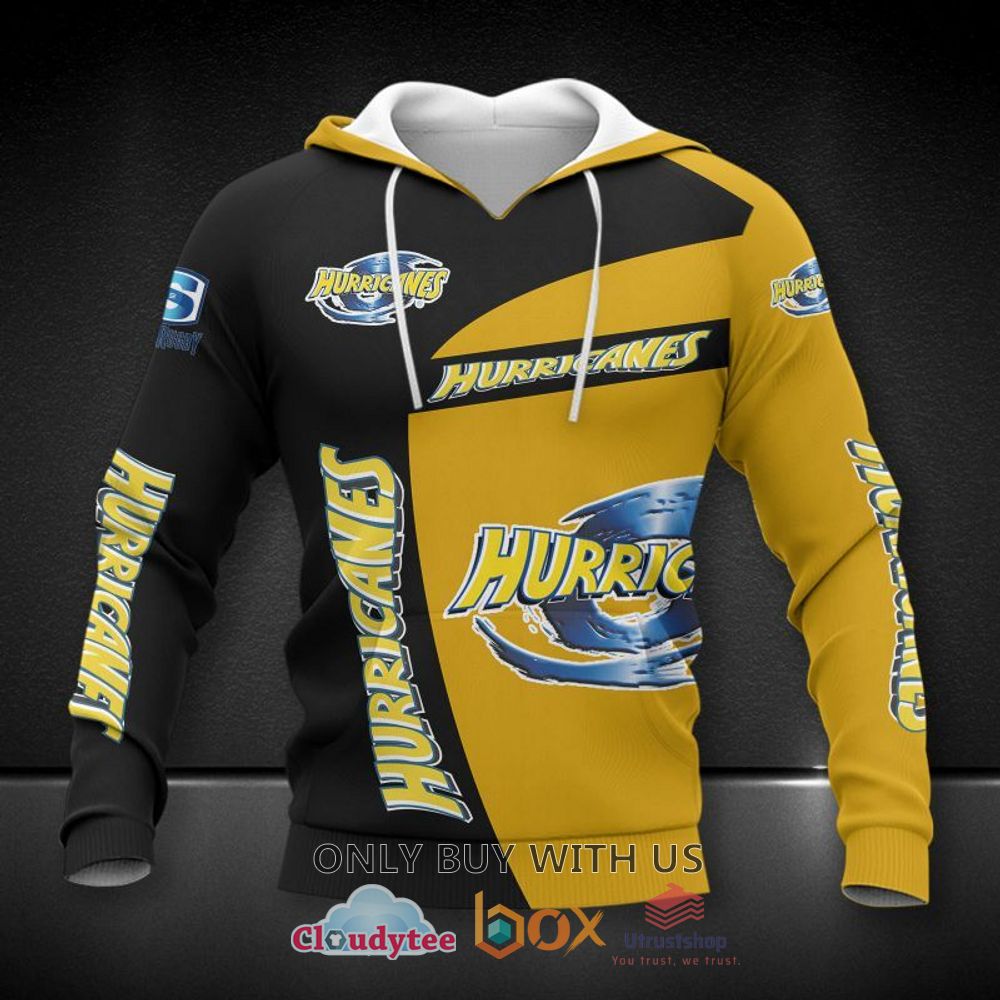 hurricanes rugby black yellow 3d hoodie shirt 1 9575